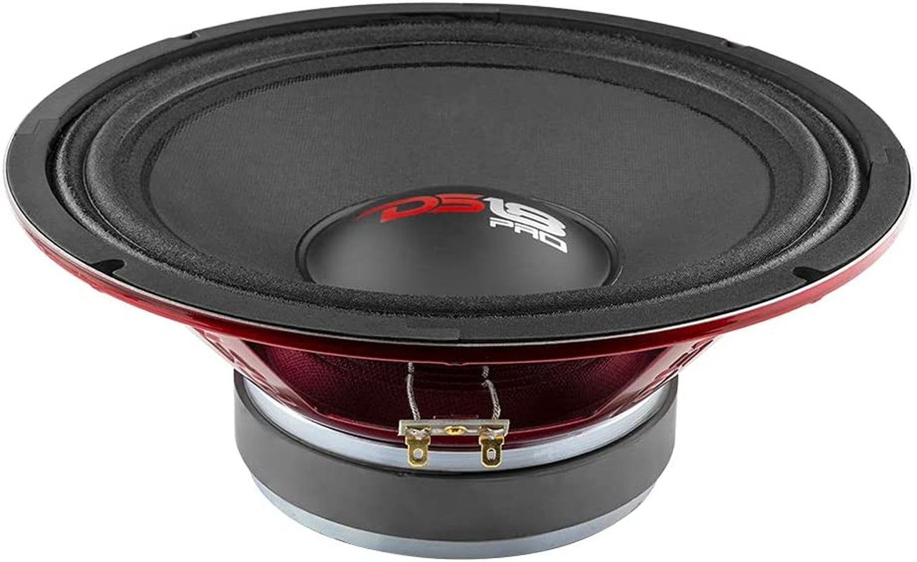 PRO-X10M 10-Inch Midrange Loudspeaker with Red Steel Basket - 600W Max, 300W RMS, 8 Ohms - Premium Quality Audio Speaker for Car or Truck Stereo Systems (Single Unit)