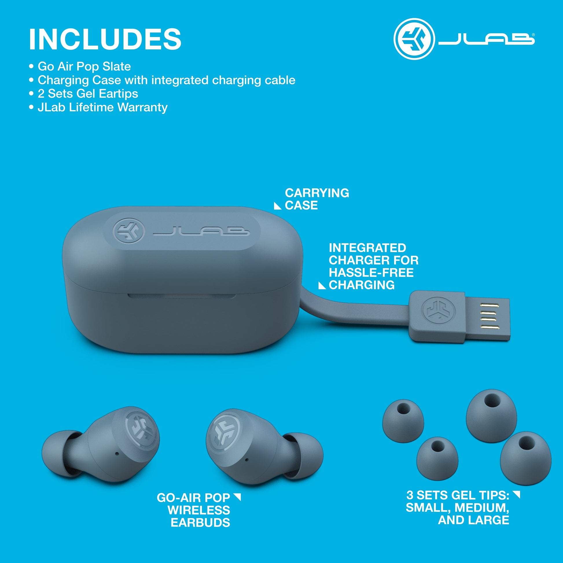 Go Air Pop True Wireless Earbuds with Charging Case - Slate