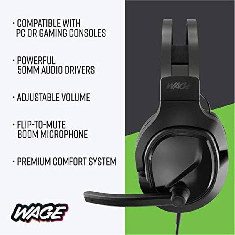 Pro Universal Gaming Headset - Black and Green (Model: WMAGY-N080)