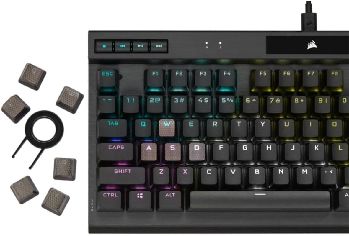 K70 RGB Tenkeyless Mechanical Gaming Keyboard with CHERRY MX SPEED Switches, Aluminum Frame, Per-Key RGB Backlighting, and Detachable USB-C Cable