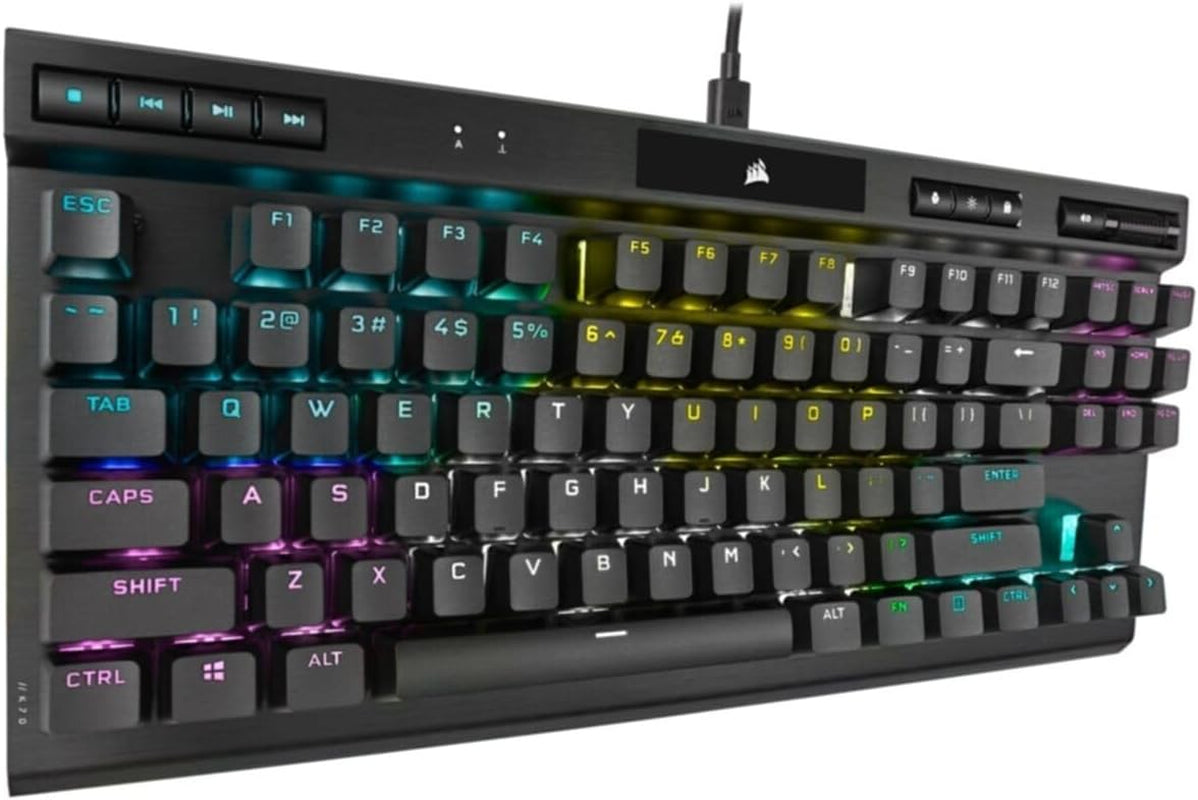 K70 RGB Tenkeyless Mechanical Gaming Keyboard with CHERRY MX SPEED Switches, Aluminum Frame, Per-Key RGB Backlighting, and Detachable USB-C Cable