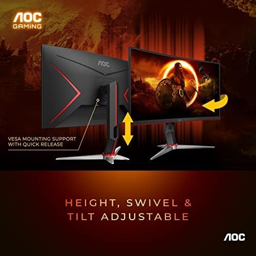 27" Curved Ultra-Fast Gaming Monitor - FHD 1080P, 240Hz, 0.5ms Response, Freesync, Height Adjustable, 3-Year Zero Dead Pixel Guarantee - Immerse Yourself in Gaming!