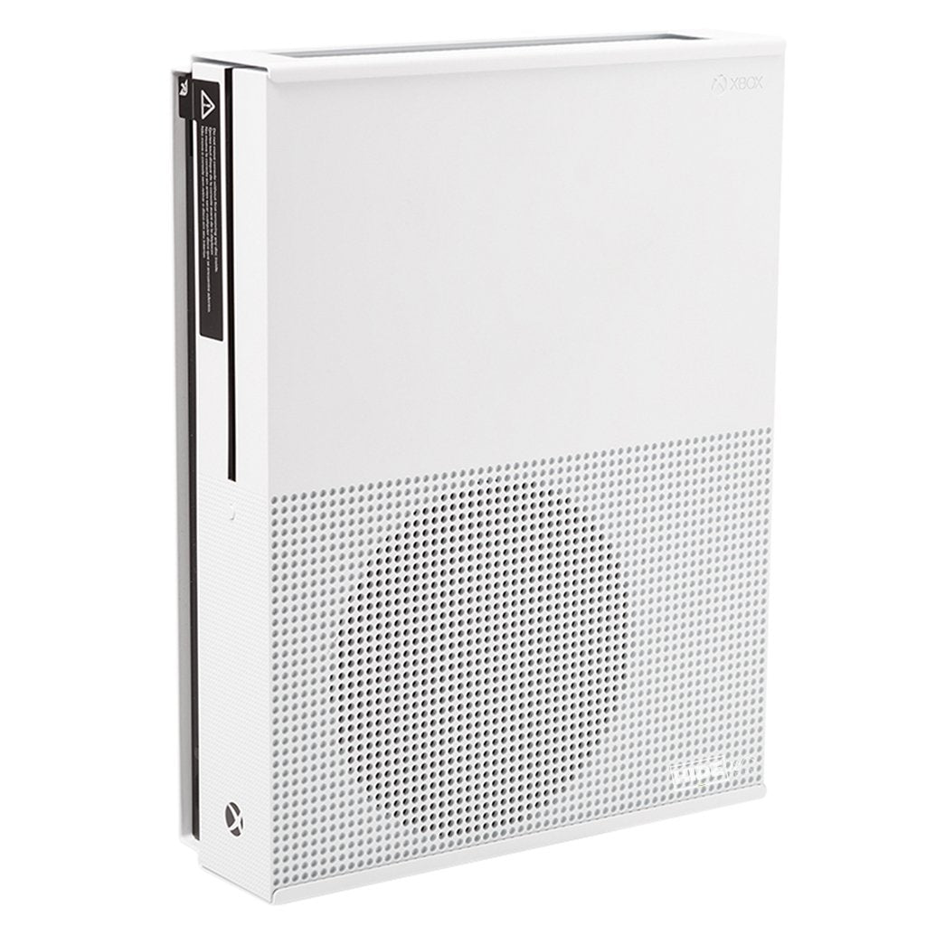 X1S Wall Mount for Xbox One S - Patented 2019, USA-Made White Steel Storage Solution for Safe Wall-Mounting Near or Behind TV