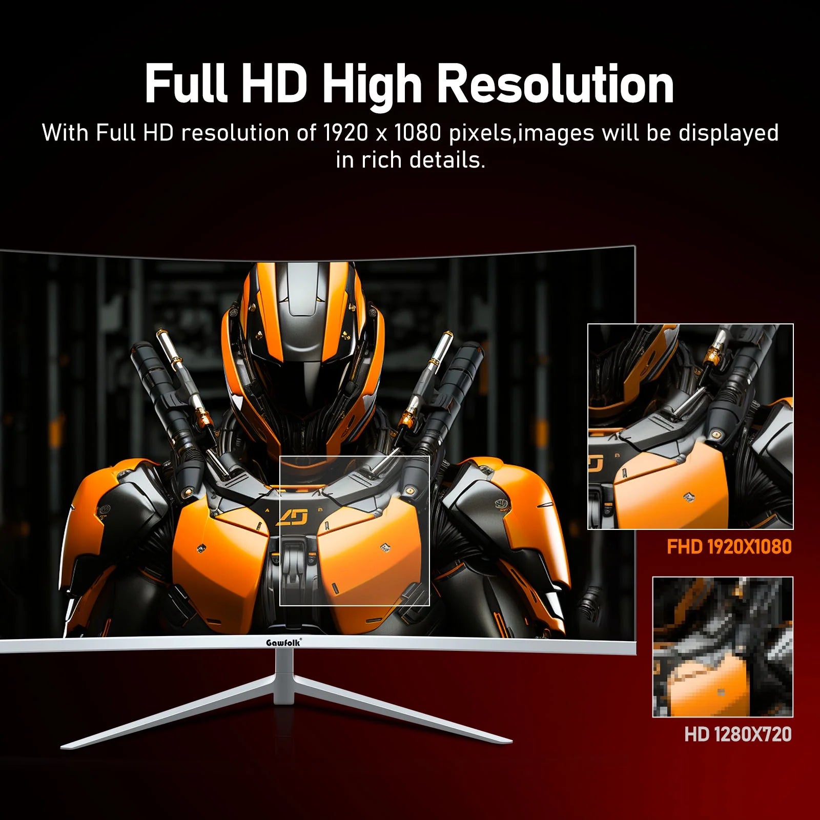 27-Inch Curved 100Hz FHD 1080P Gaming Monitor with Frameless Design and Built-In Speakers