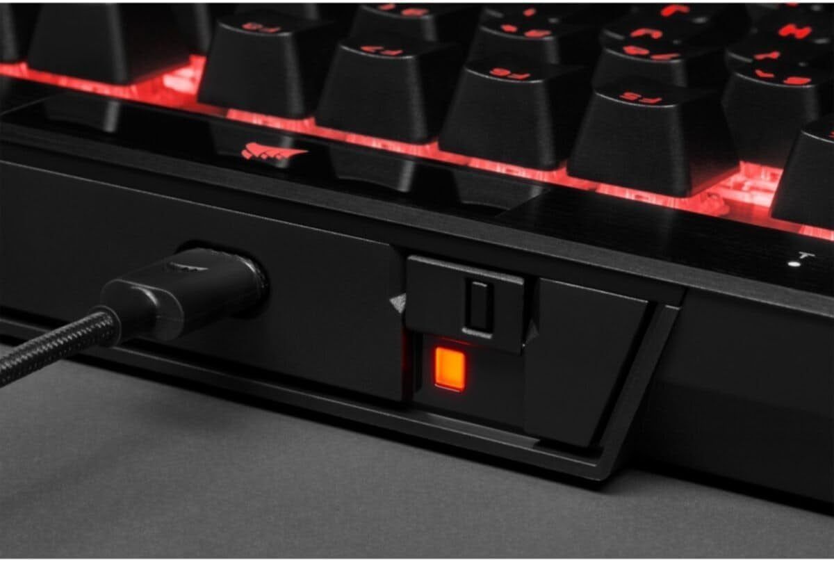 K70 RGB Tenkeyless Mechanical Gaming Keyboard with CHERRY MX SPEED Switches, Aluminum Frame, Per-Key RGB Backlighting, and Detachable USB-C Cable