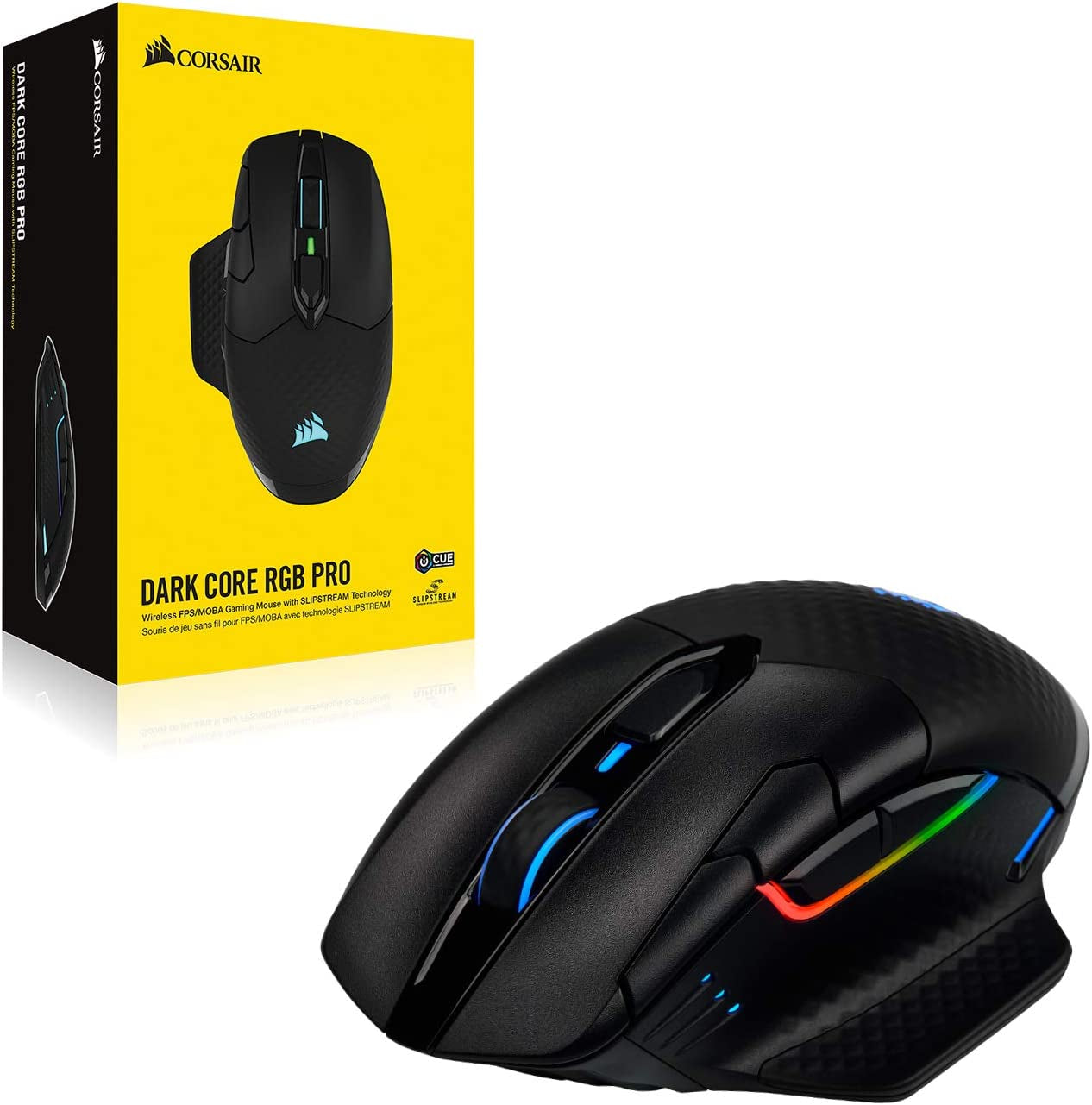 Dark Core RGB Pro Wireless Optical Gaming Mouse with SLIPSTREAM Technology, 18000 DPI, Backlit RGB LED, Black