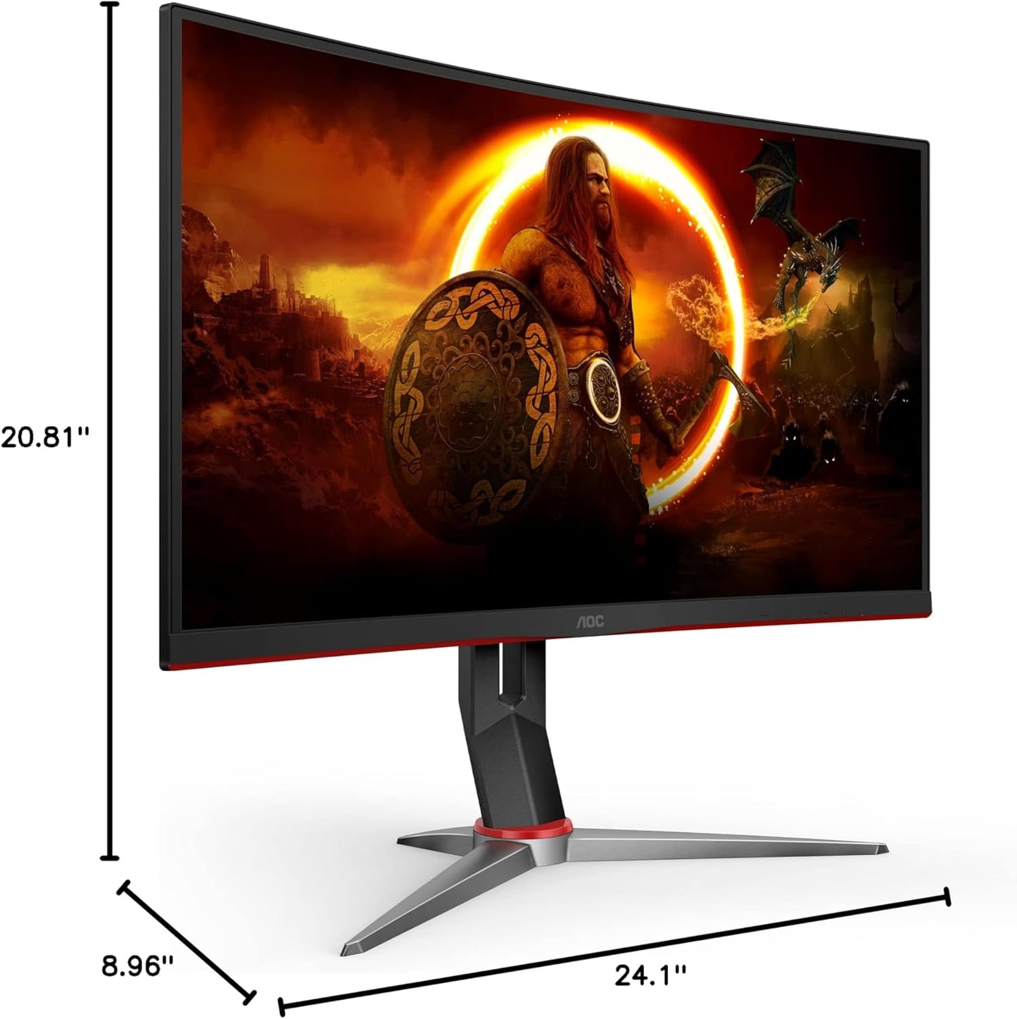 27" Curved Ultra-Fast Gaming Monitor - FHD 1080P, 240Hz, 0.5ms Response, Freesync, Height Adjustable, 3-Year Zero Dead Pixel Guarantee - Immerse Yourself in Gaming!