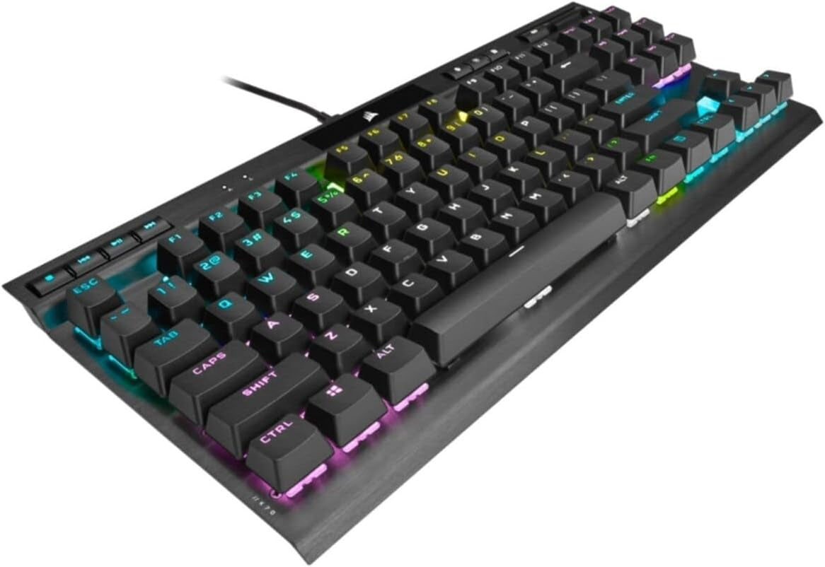 K70 RGB Tenkeyless Mechanical Gaming Keyboard with CHERRY MX SPEED Switches, Aluminum Frame, Per-Key RGB Backlighting, and Detachable USB-C Cable