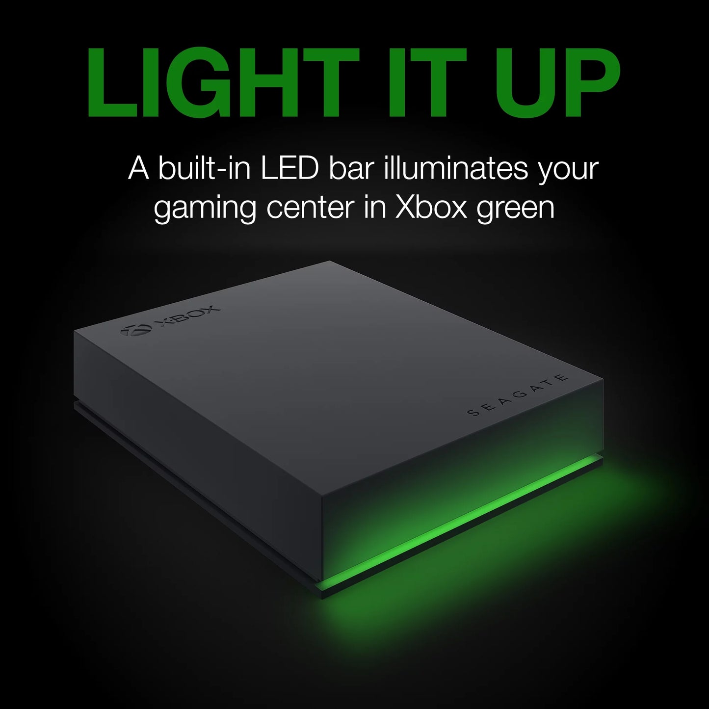 Xbox Certified 4TB External USB 3.2 Gen 1 Hard Drive with Green LED Bar (STKX4000400)