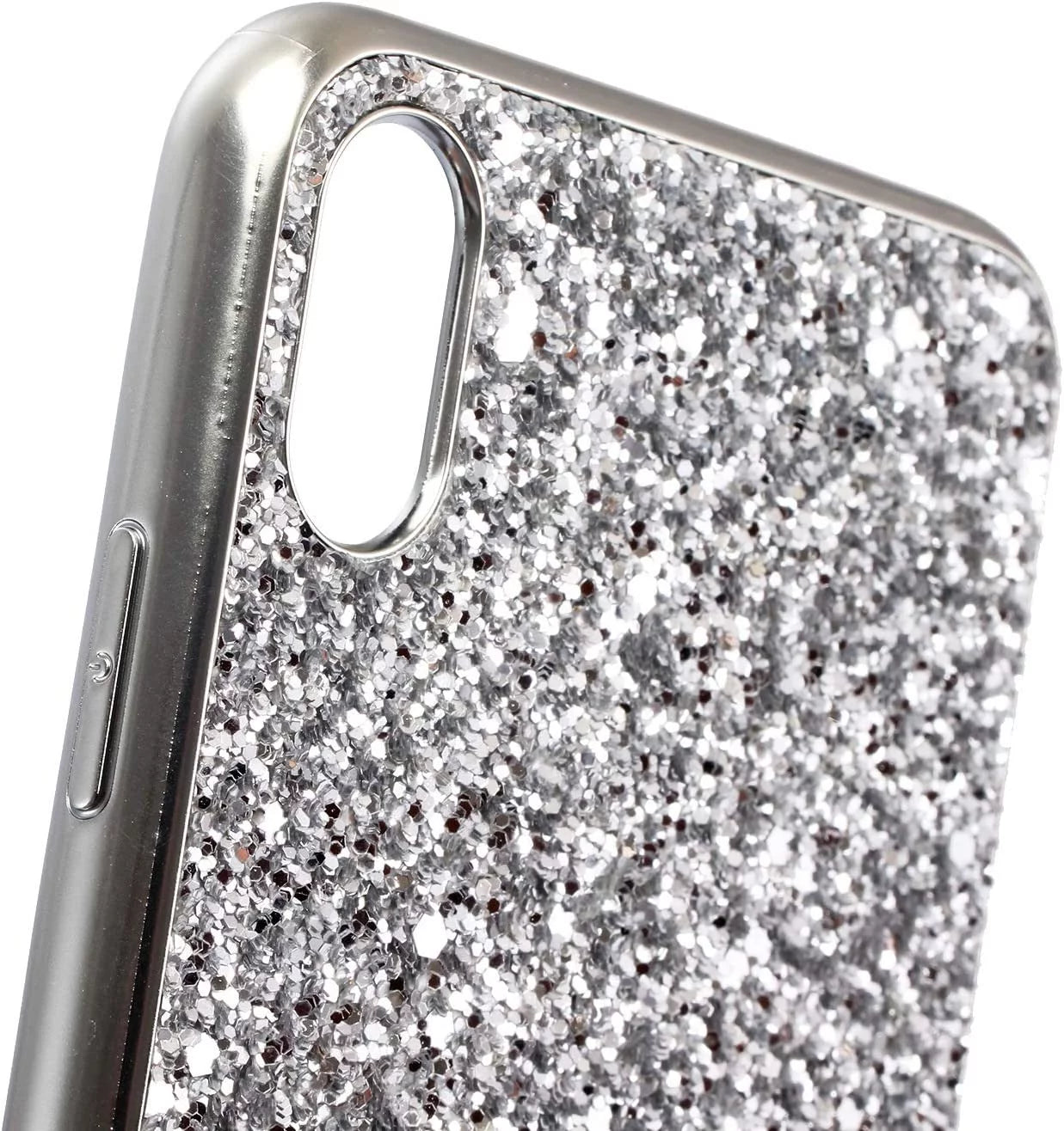 Crystal Diamond Glitter Soft Shockproof Phone Case for iPhone 12 Pro - Silver, Designed for Women and Girls