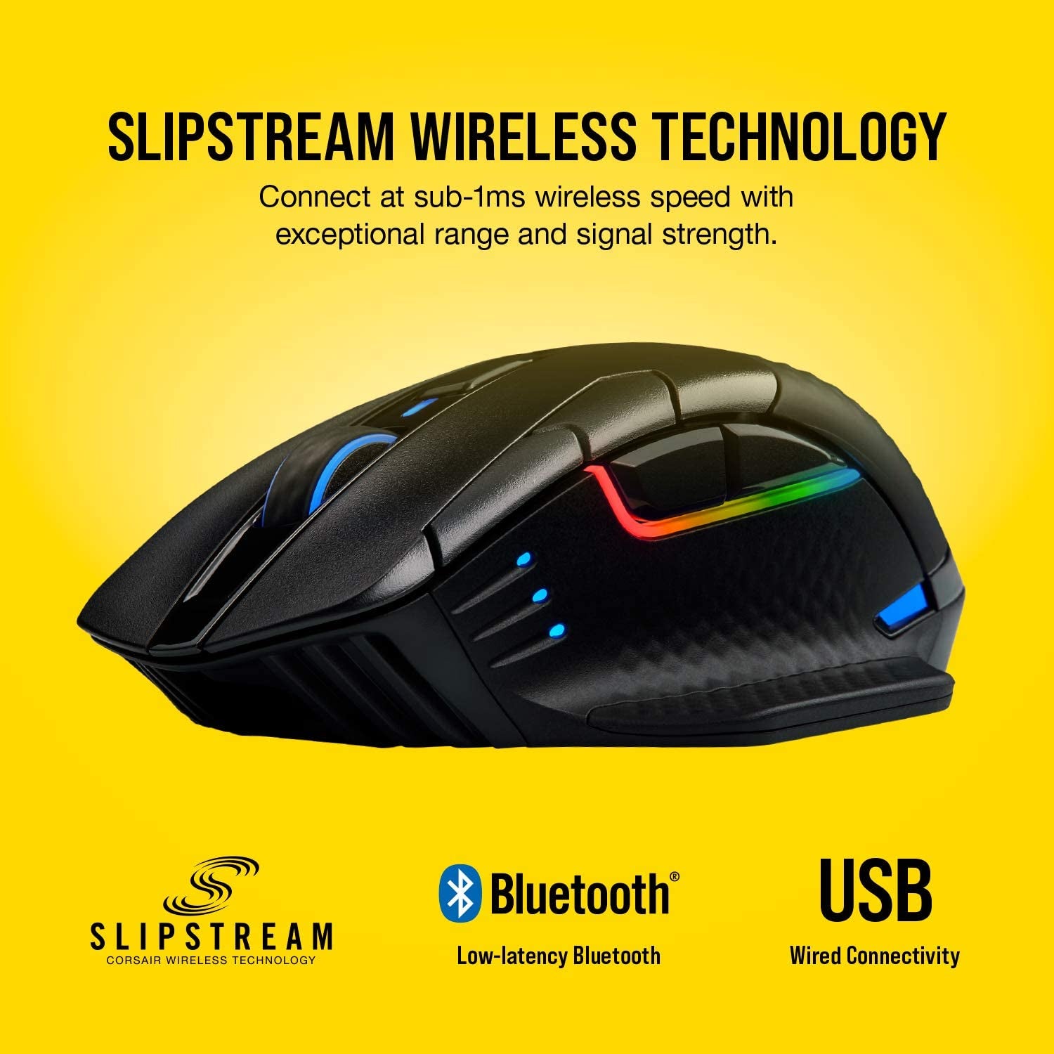 Dark Core RGB Pro Wireless Optical Gaming Mouse with SLIPSTREAM Technology, 18000 DPI, Backlit RGB LED, Black