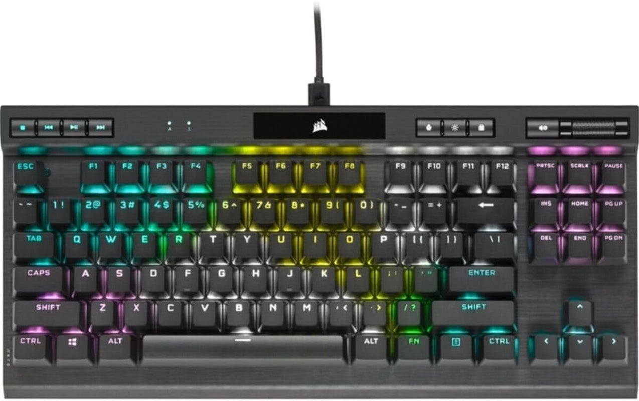 K70 RGB Tenkeyless Mechanical Gaming Keyboard with CHERRY MX SPEED Switches, Aluminum Frame, Per-Key RGB Backlighting, and Detachable USB-C Cable