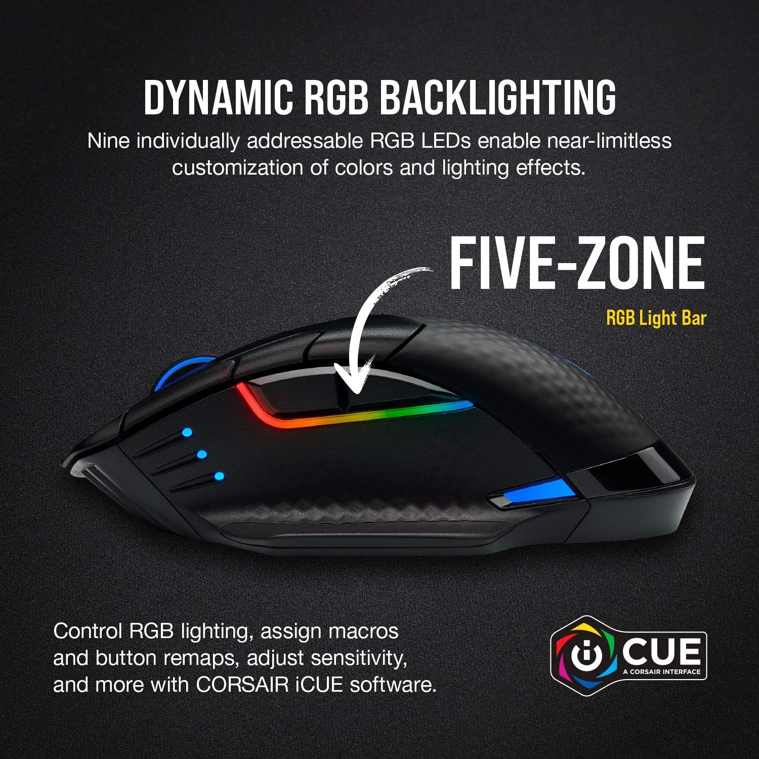 Dark Core RGB Pro Wireless Optical Gaming Mouse with SLIPSTREAM Technology, 18000 DPI, Backlit RGB LED, Black