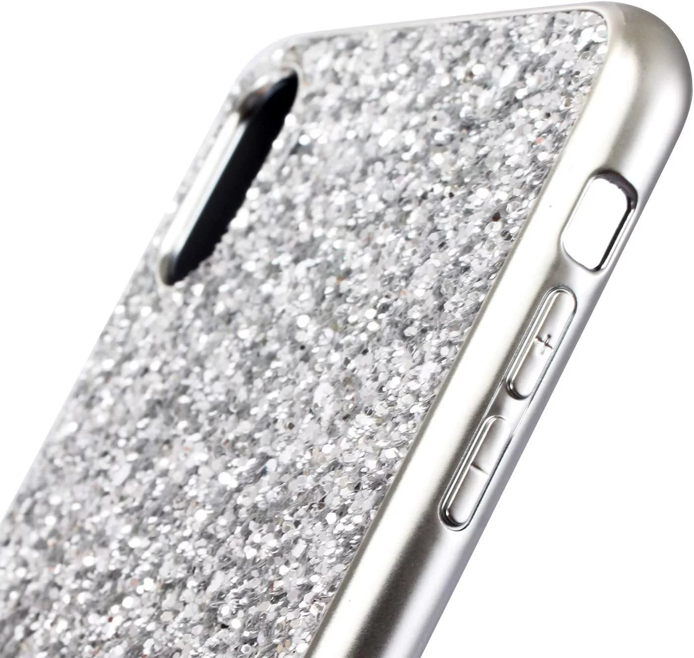 Crystal Diamond Glitter Soft Shockproof Phone Case for iPhone 12 Pro - Silver, Designed for Women and Girls