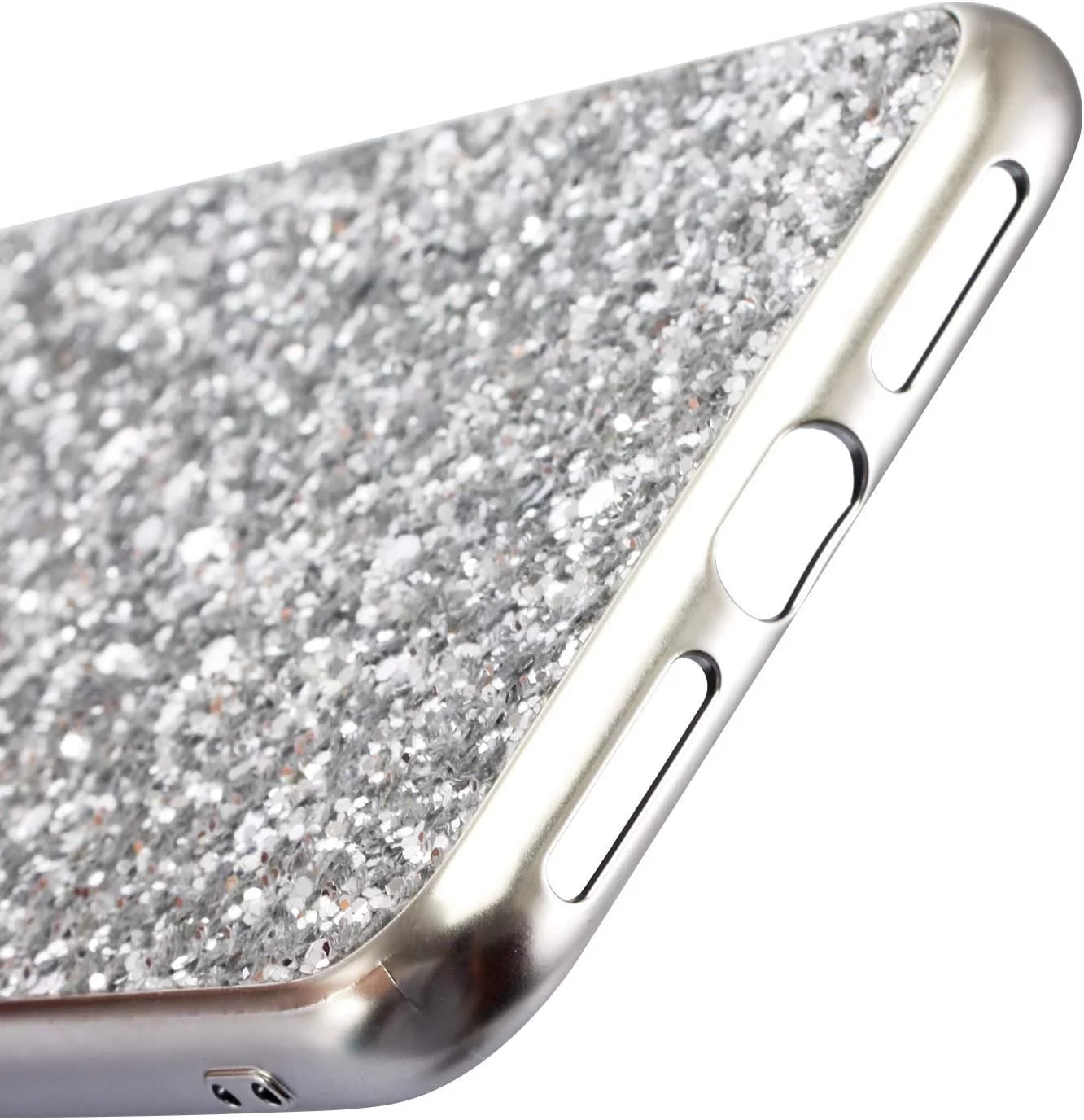 Crystal Diamond Glitter Soft Shockproof Phone Case for iPhone 12 Pro - Silver, Designed for Women and Girls