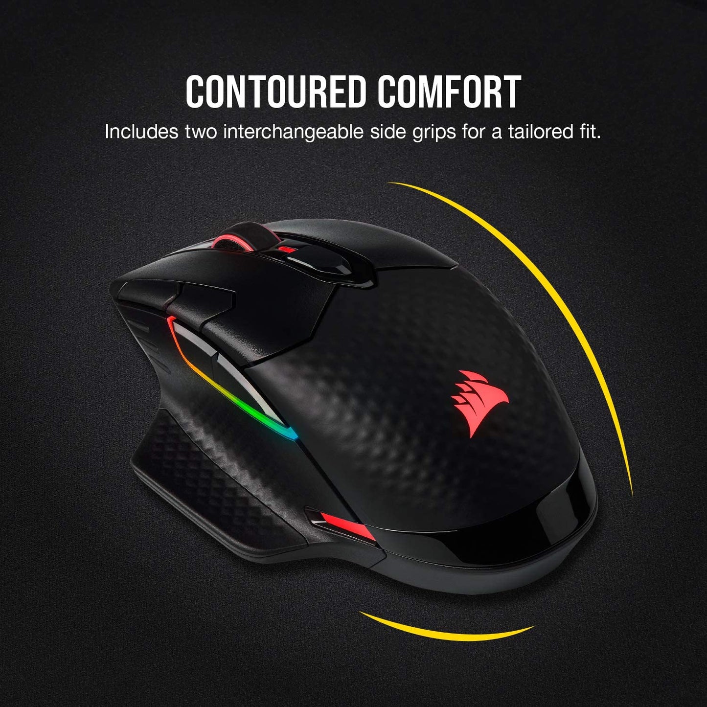 Dark Core RGB Pro Wireless Optical Gaming Mouse with SLIPSTREAM Technology, 18000 DPI, Backlit RGB LED, Black